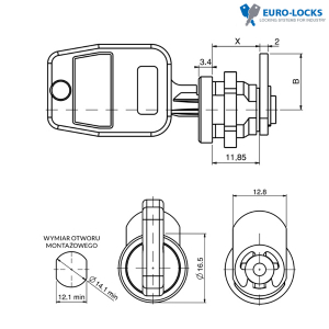 Zamek Euro-Locks 008 - krzywkowy - D056